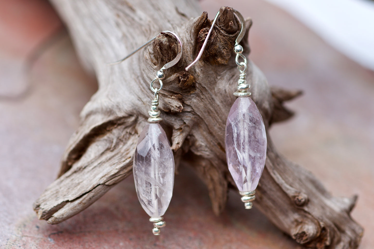 Pale Amethyst, Thai and Sterling Silver Earrings