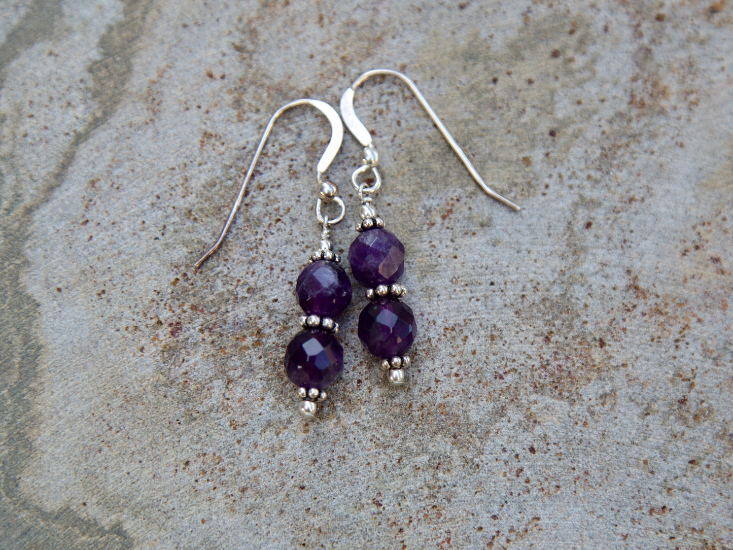 Amethyst and Sterling Silver Earrings