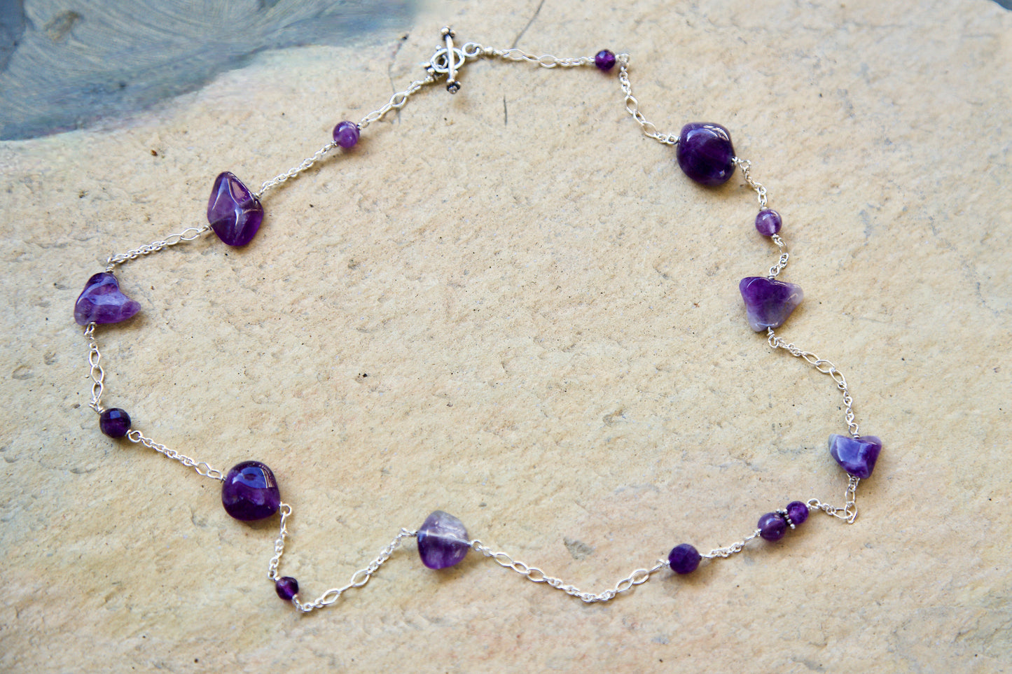 Amethyst and Sterling Silver Necklace