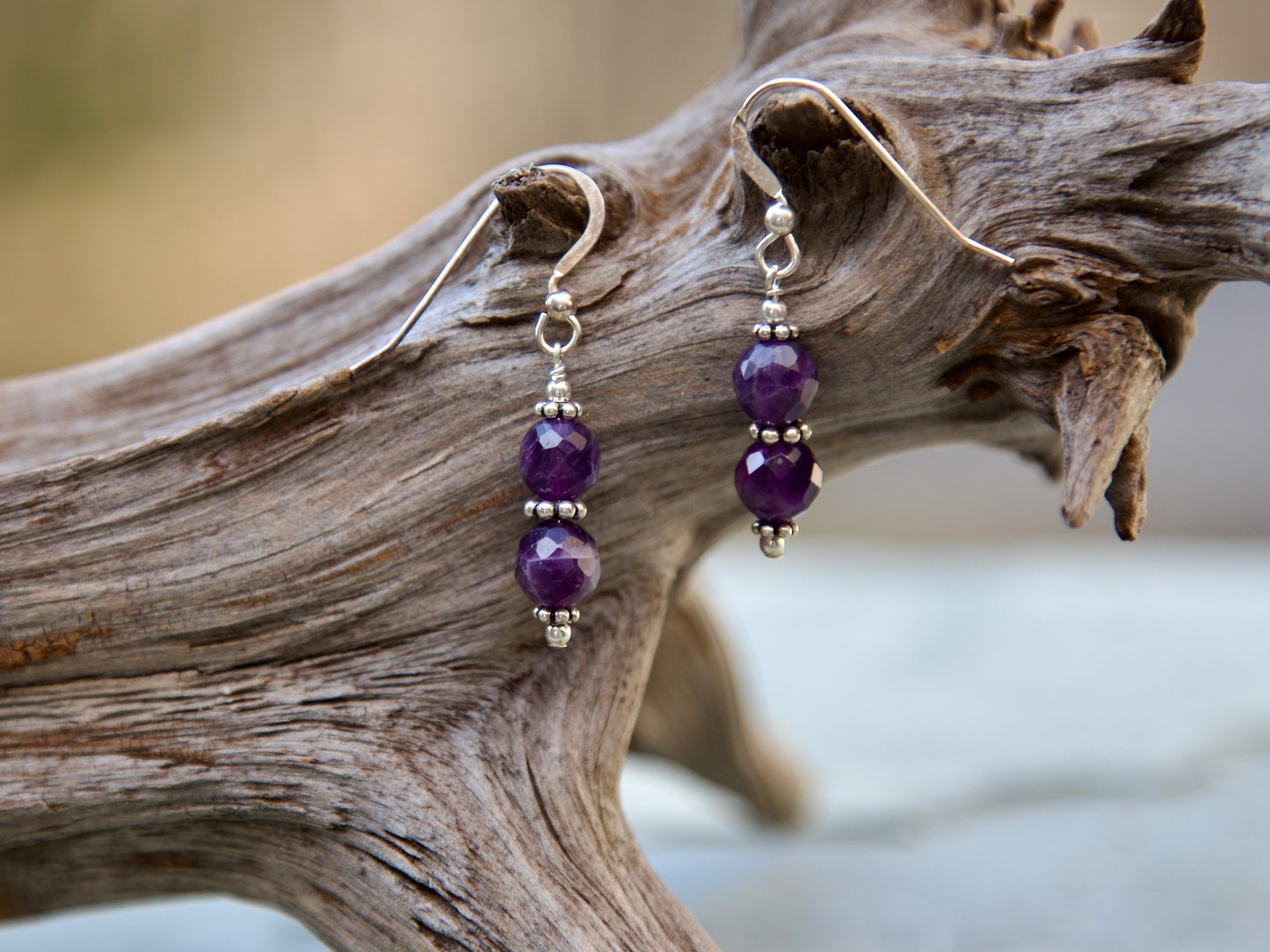 Amethyst and Sterling Silver Earrings