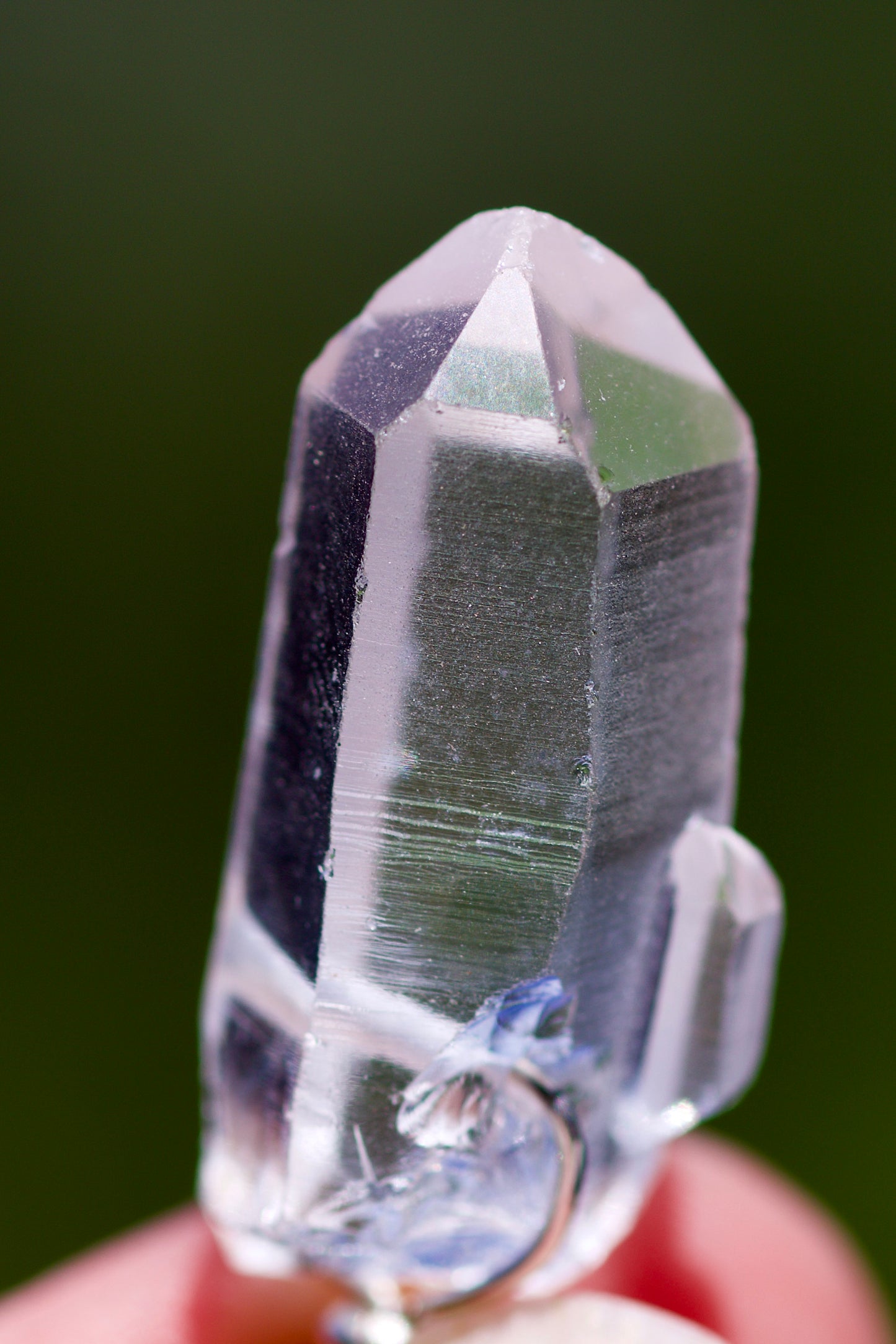 Celtic Triquetra & Citrine Charm, Mojave Turquoise, Clear Quartz Dolphin Dow Crystal, and Sterling Silver Double-sided Pendulum
