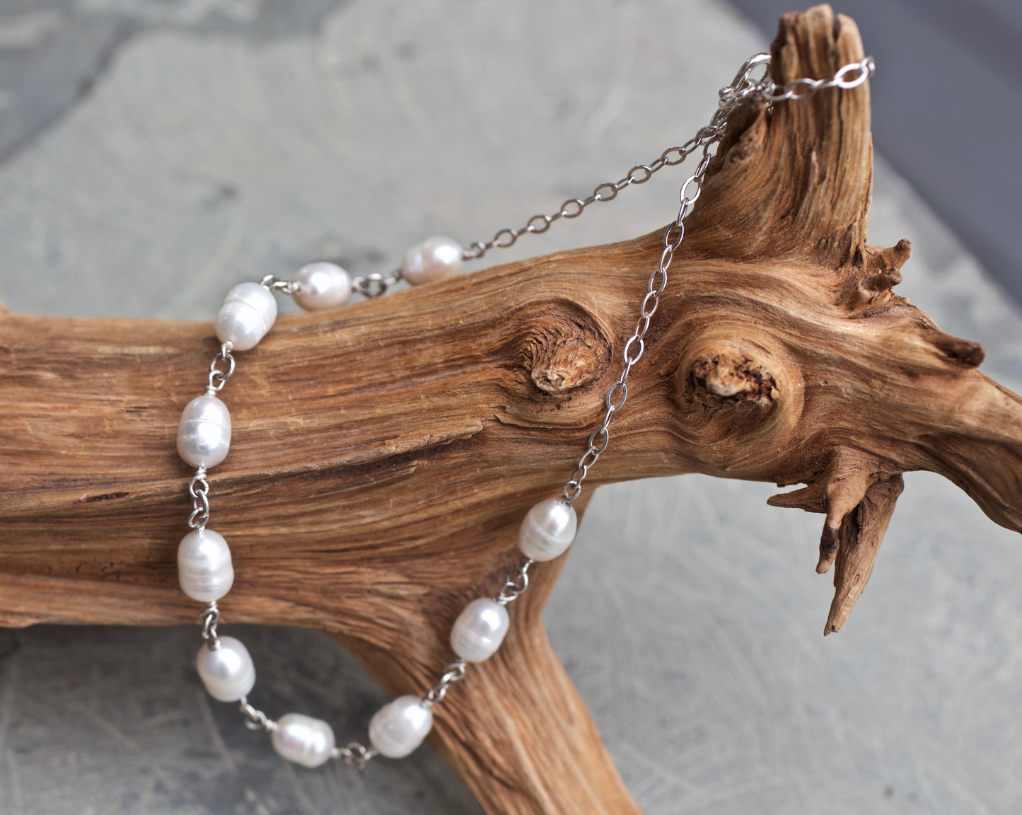 Freshwater Ring Pearls and Sterling Silver Choker Necklace