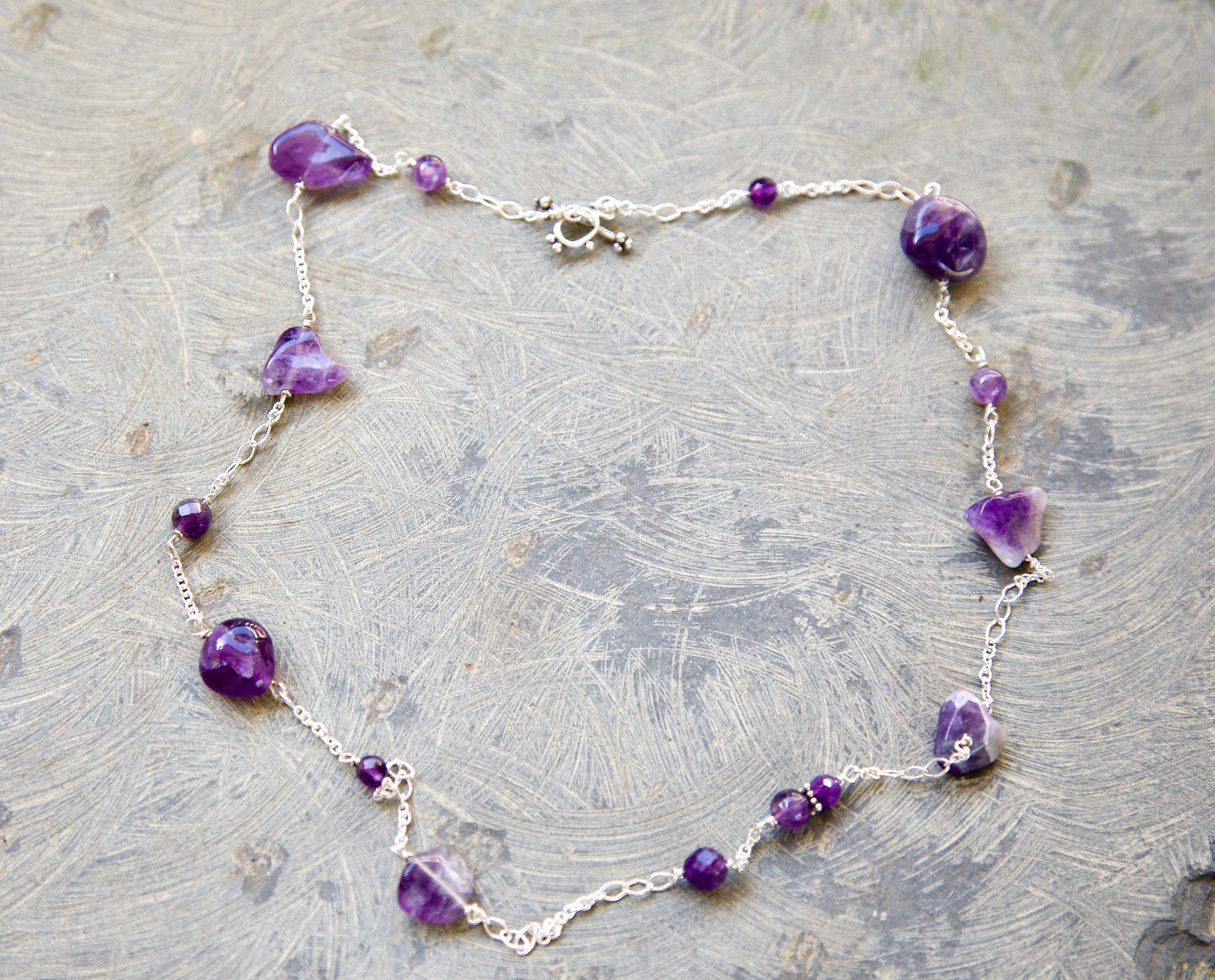 Amethyst and Sterling Silver Necklace