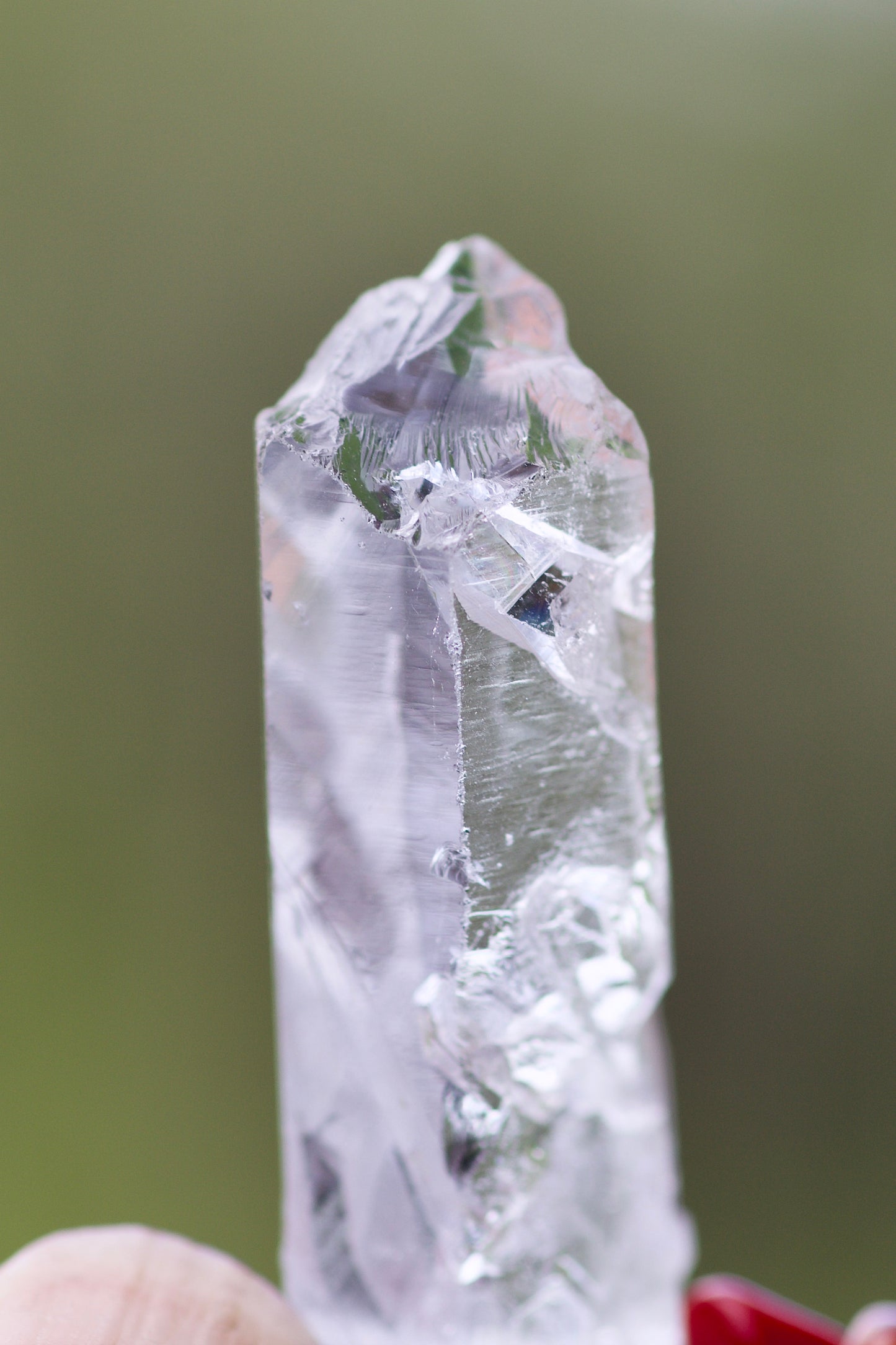 Rainbow / Pride / Chakra Stones and Clear Quartz Warrior Crystal, Sterling Silver, and Leather Necklace