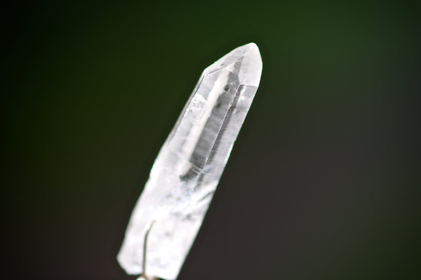 Clear Quartz Crystal Point, Black Tourmaline, Lepidolite, and Sterling Silver Pendant Necklace