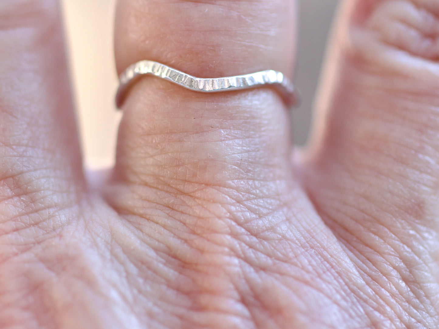 Winding Road Sterling Silver Band Ring, size 9-9.25