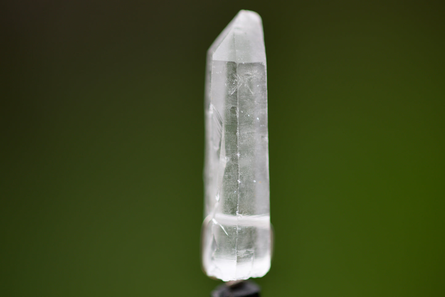 Clear Quartz Crystal Point, Red Coral, Black Tourmaline, and Sterling Silver Pendant on a Leather Cord Necklace