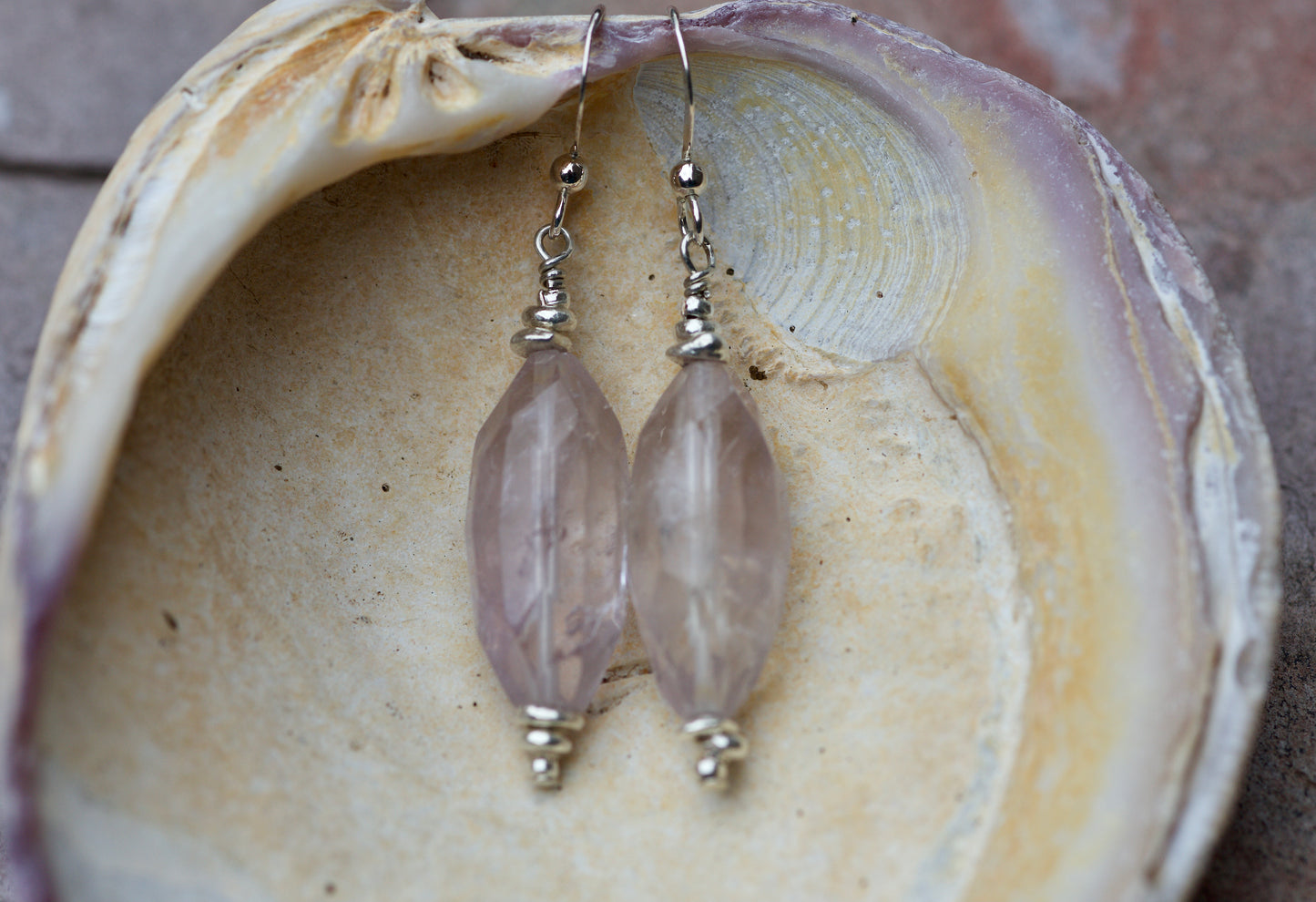 Pale Amethyst, Thai and Sterling Silver Earrings