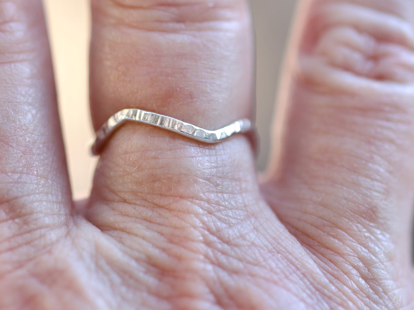 Winding Road Sterling Silver Band Ring, size 9-9.25