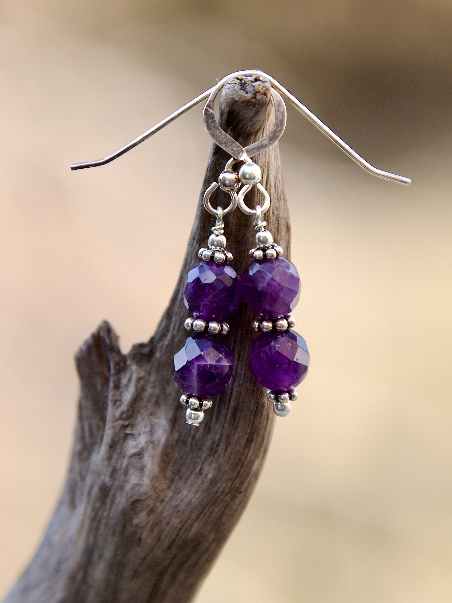 Amethyst and Sterling Silver Earrings