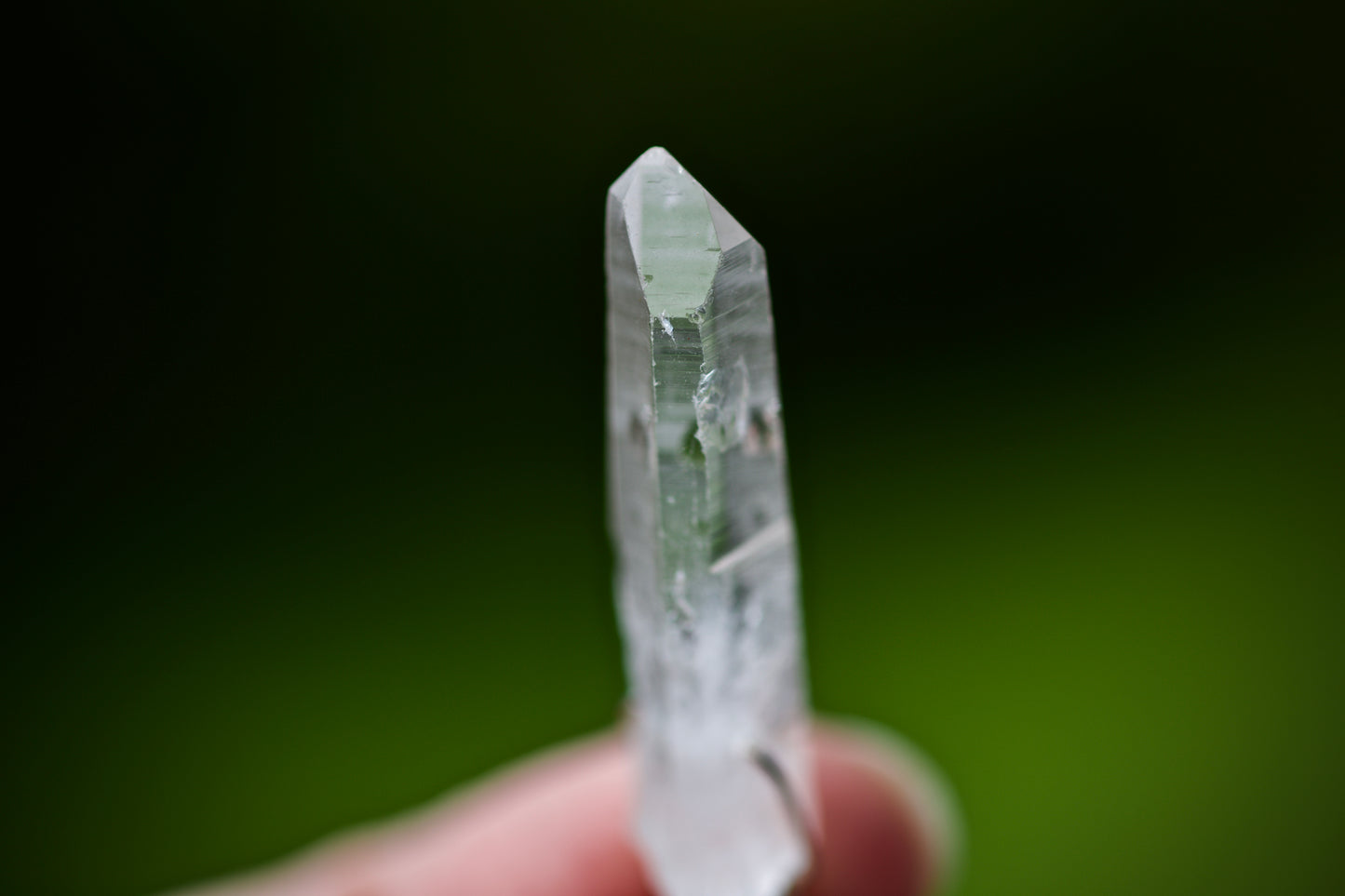 Clear Quartz Crystal Point, Black Tourmaline, Lepidolite, and Sterling Silver Pendant Necklace