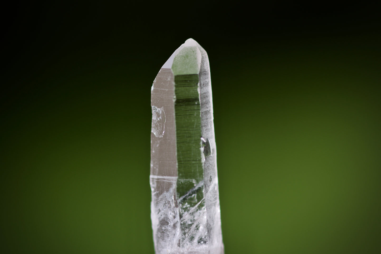 Clear Quartz Crystal Point, Black Tourmaline, Lepidolite, and Sterling Silver Pendant Necklace