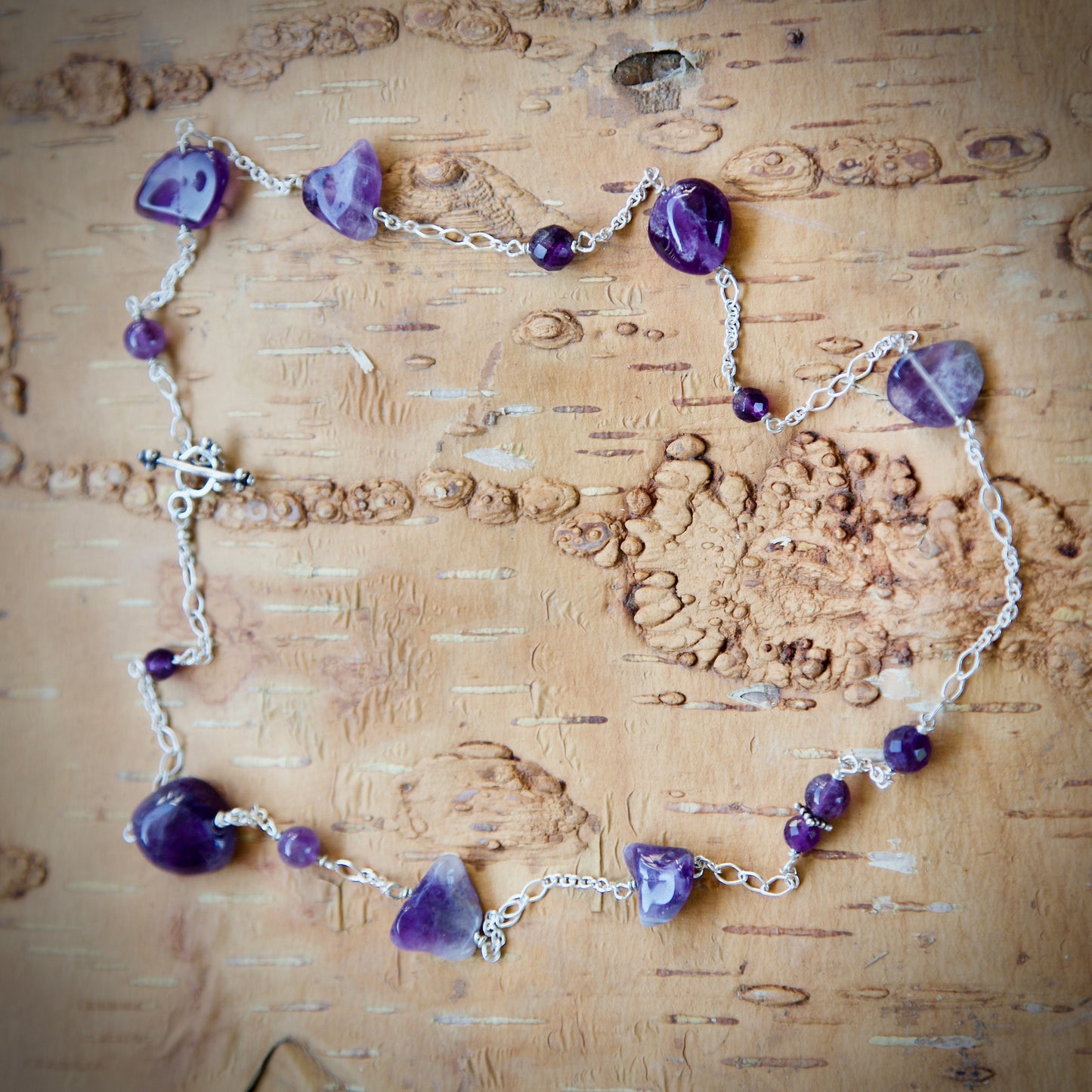 Amethyst and Sterling Silver Necklace