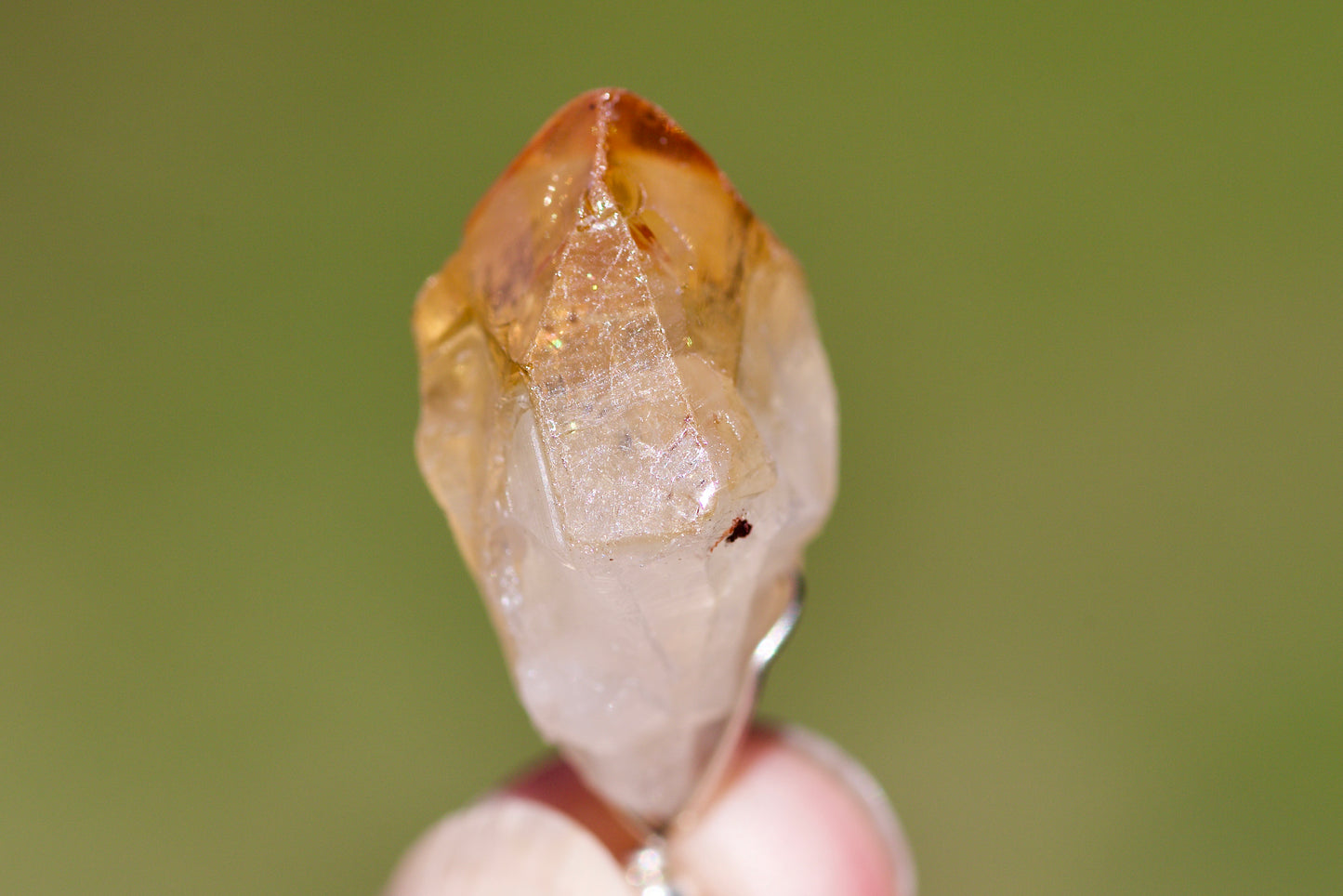Dravite (Brown Tourmaline), Citrine Crystal Point, Thai and Sterling Silver Pendulum