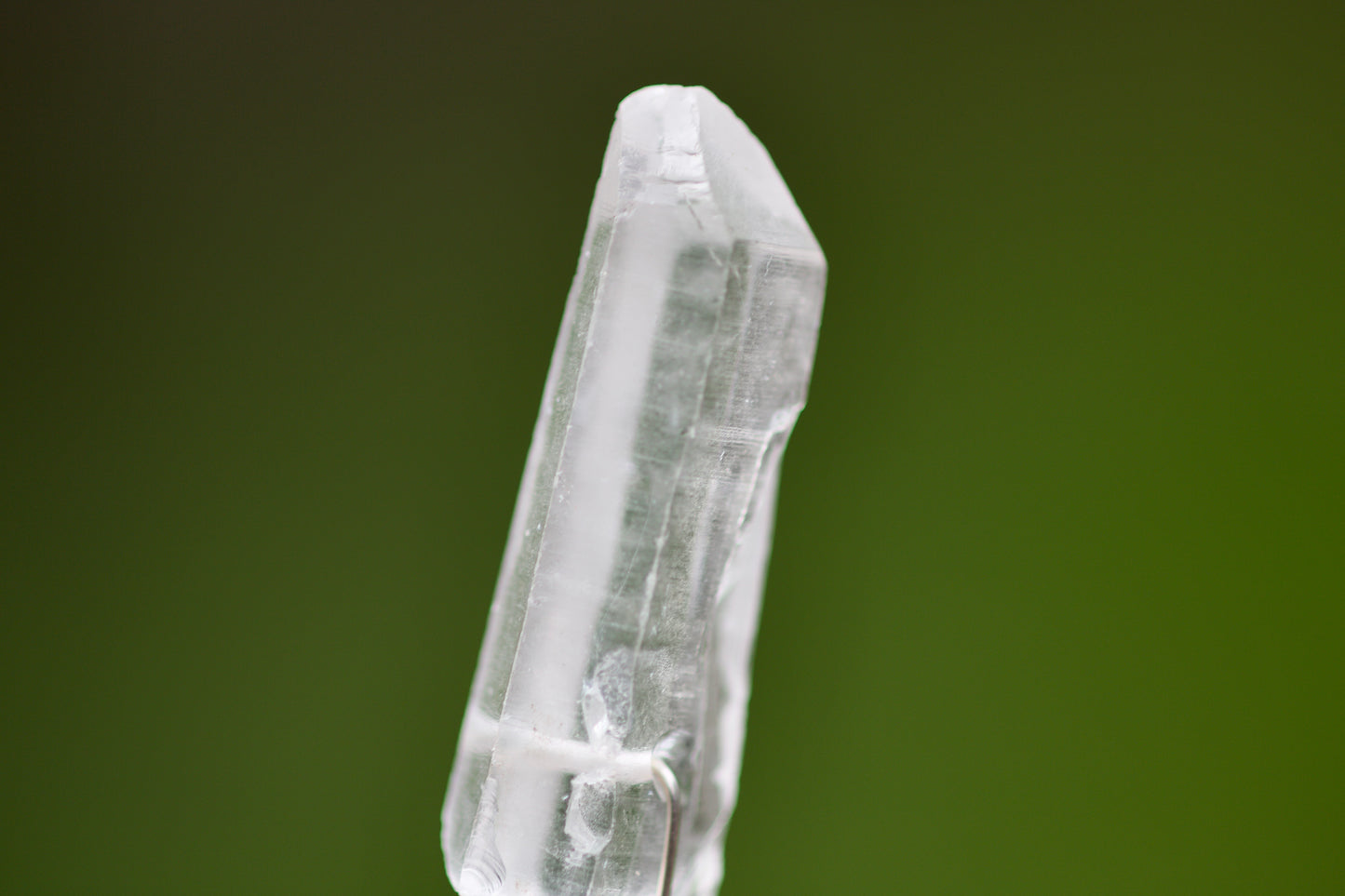 Clear Quartz Crystal Point, Red Coral, Black Tourmaline, and Sterling Silver Pendant on a Leather Cord Necklace