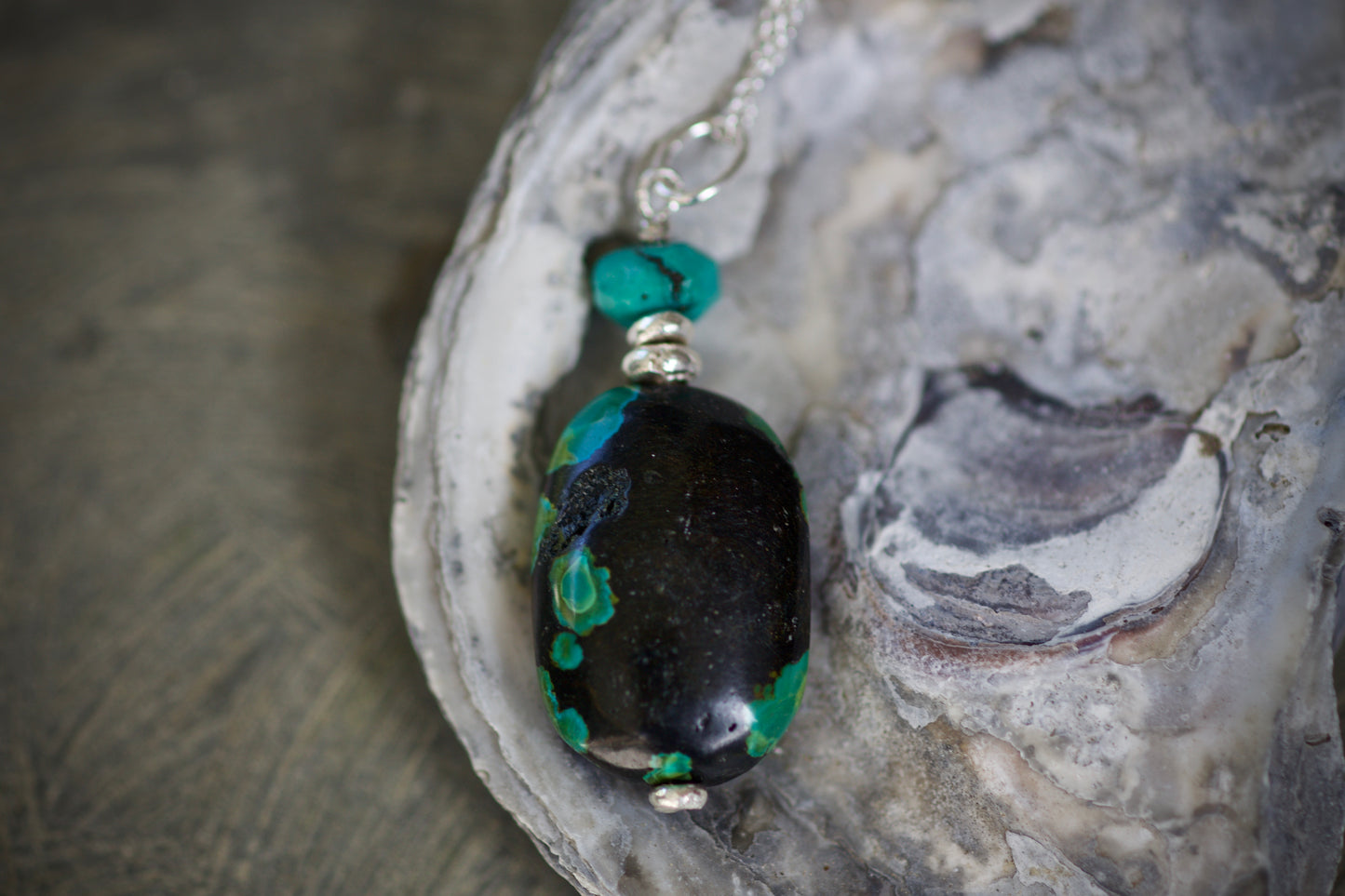 Turquoise, Thai and Sterling Silver Pendant Necklace