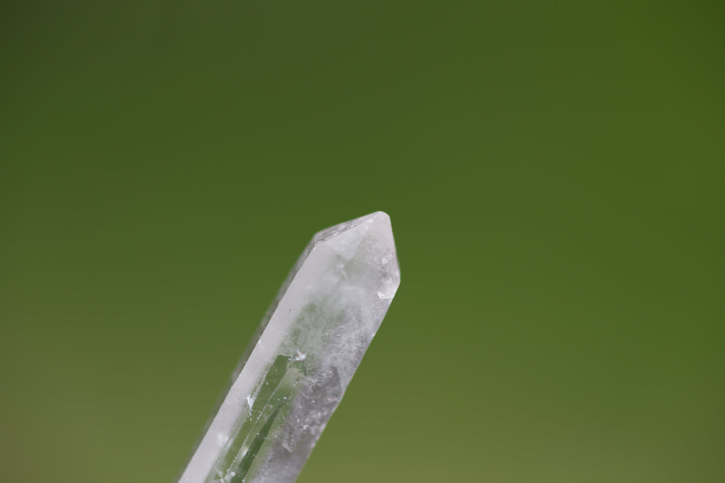 Green Fluorite, Blue Tiger Eye, Single Termination Clear Quartz Crystal, and Sterling Silver Double-sided Pendulum