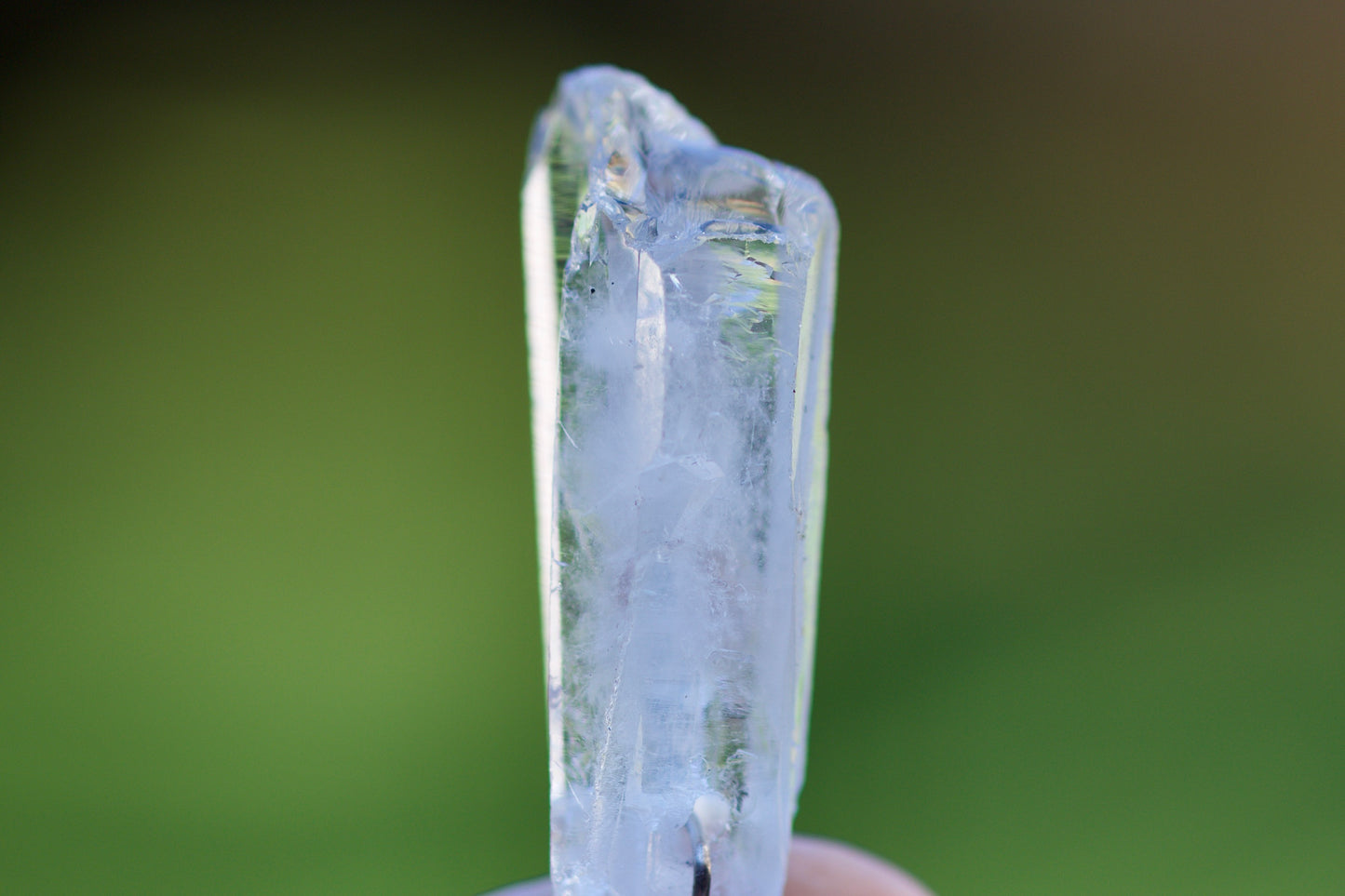 Turquoise, Twin Quartz Warior Crystal with Growth Interference and Mineral Coating, and Sterling Silver Double-sided Pendulum
